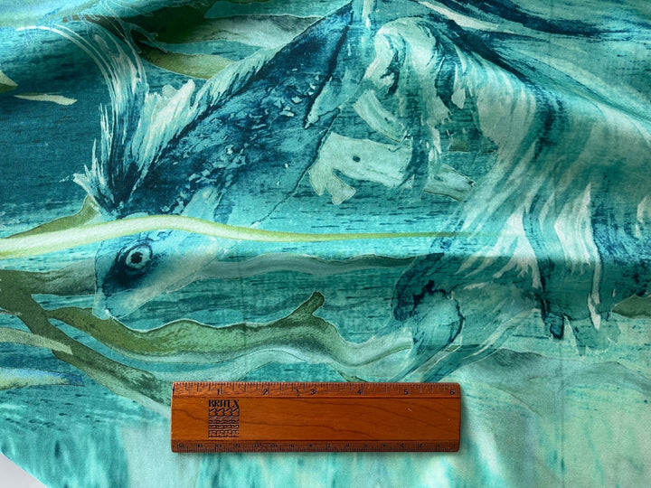 48" Panel - Alberta  Ferretti Luscious Oceanic Mystery Silk Crepe de Chine (Made in Italy)