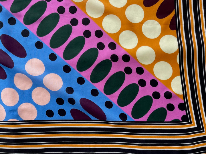 54" Square Panel - Dramatic Yayoi Kusama-inspired Silk Crepe de Chine (Made in Italy)