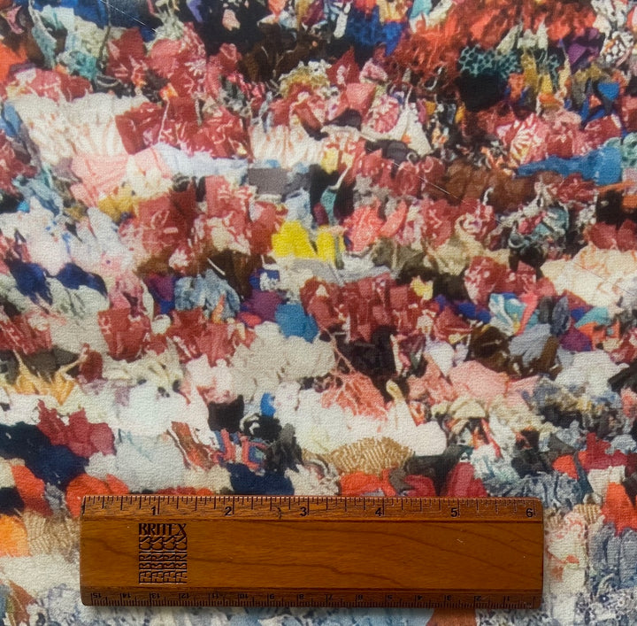 Semi-Sheer Sunset Desert Mountains Silk Chiffon (Made in Italy)