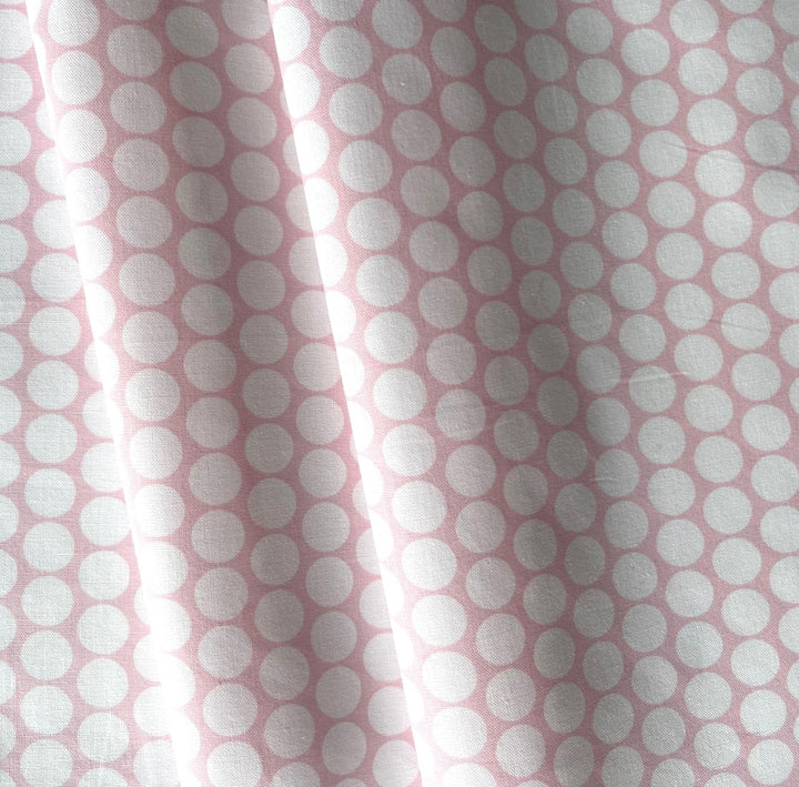 White Dots on Cotton Candy Pink Cotton Poplin (Made in Italy)