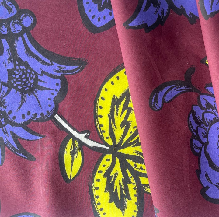 Large-Scale Flowering Artichokes on Beaujolais Cotton Poplin (Made in Italy)