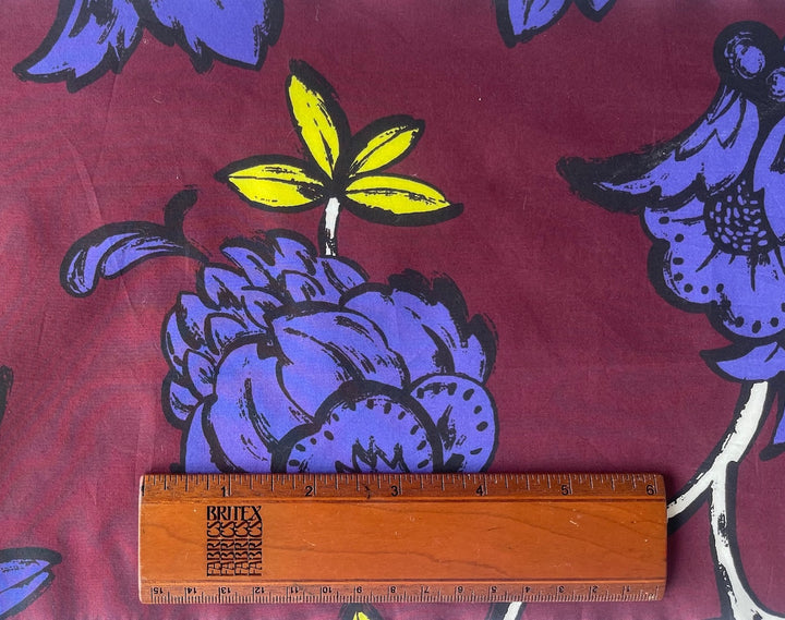 Large-Scale Flowering Artichokes on Beaujolais Cotton Poplin (Made in Italy)
