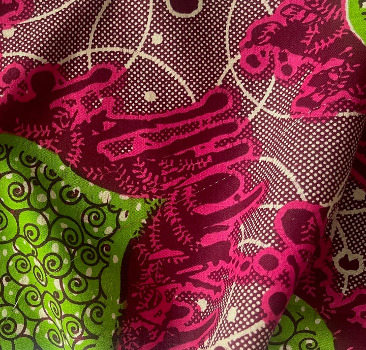 Fiddlehead Lime Hearts Dutch Waxed Cotton (Made in Ghana)