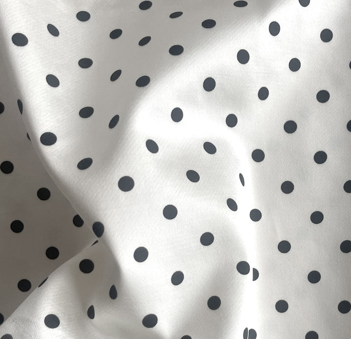 Valentino Coal & Cloud Dotted Cotton Blend Satin (Made in Italy)