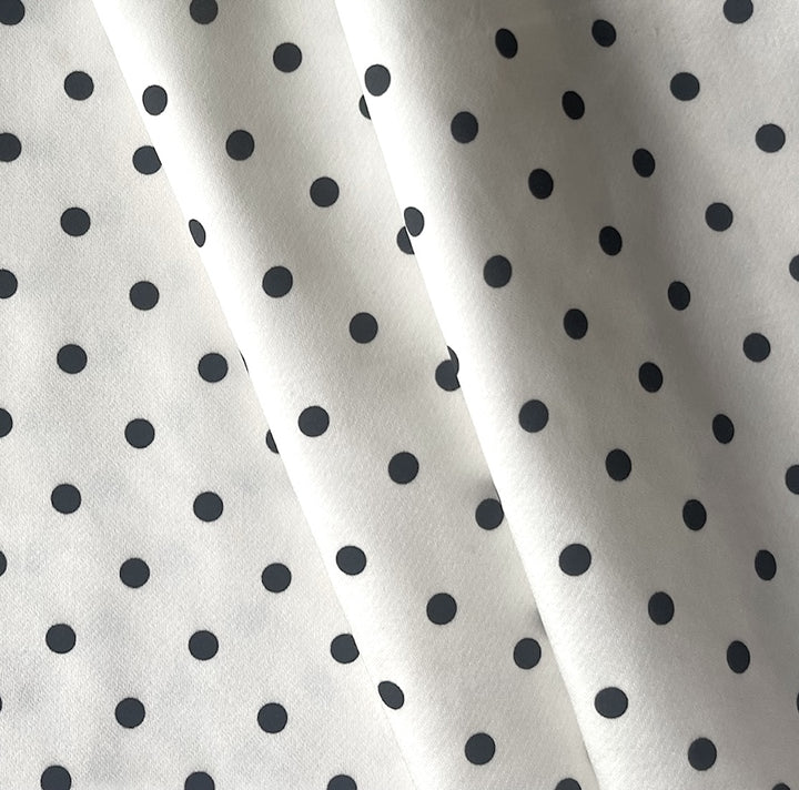 Valentino Coal & Cloud Dotted Cotton Blend Satin (Made in Italy)