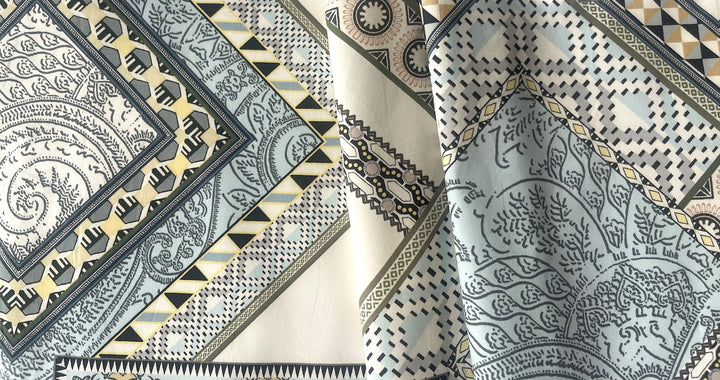 Etro Larger-Scale Muted Ornament Motifs Cotton Poplin (Made in Italy)