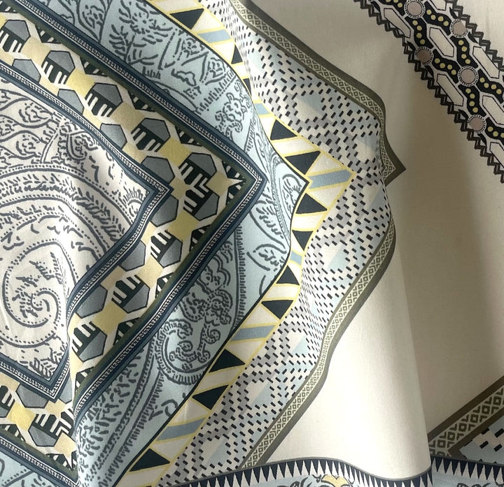 Etro Larger-Scale Muted Ornament Motifs Cotton Poplin (Made in Italy)