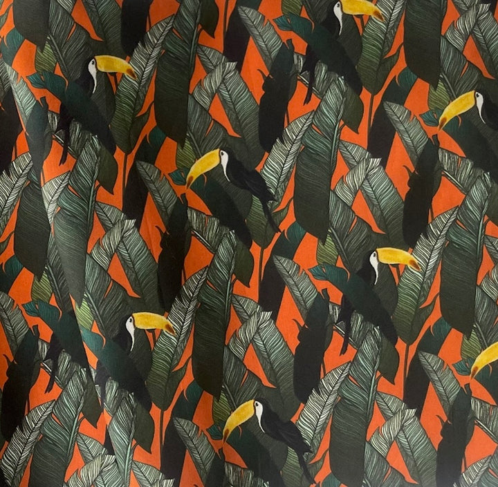 Durante of Toucans in the Palms Cotton Lawn (Made in Italy)
