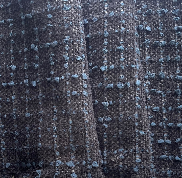 Couture Chic Storm Black & Midnight Cotton Blend Bouclé (Made in Italy)
