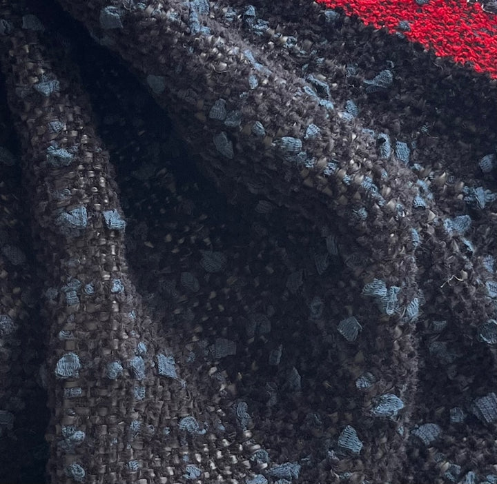 Couture Chic Storm Black & Midnight Cotton Blend Bouclé (Made in Italy)