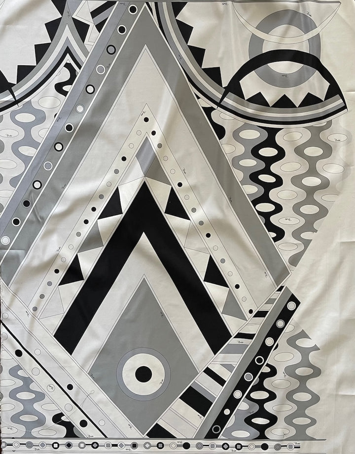 Couture Art Deco-Inspired Marquee Polyester Twill (Made in Italy)
