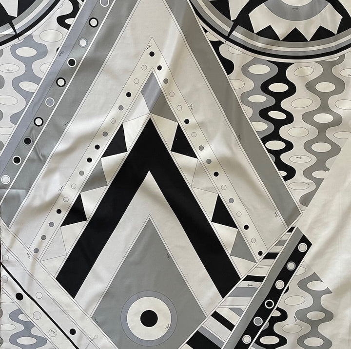 Couture Art Deco-Inspired Marquee Polyester Twill (Made in Italy)