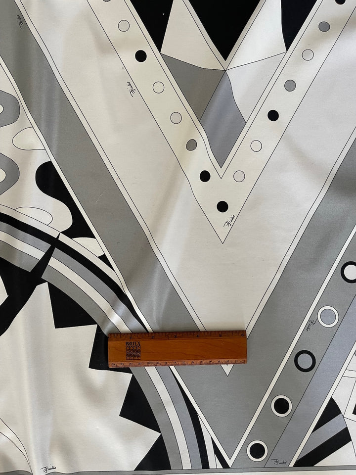 Couture Art Deco-Inspired Marquee Polyester Twill (Made in Italy)