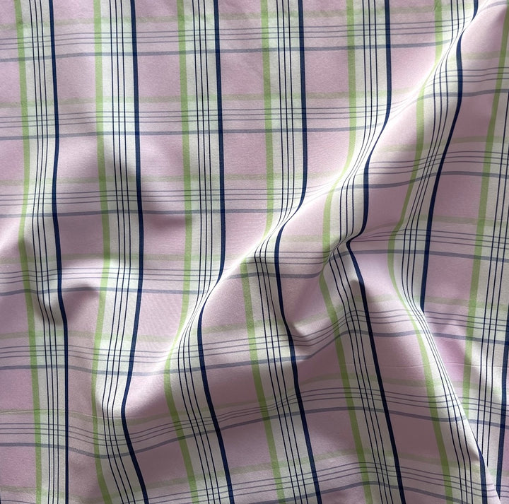 Tropical Summer Plaid Crisp Polyester Taffeta (Made in Italy)