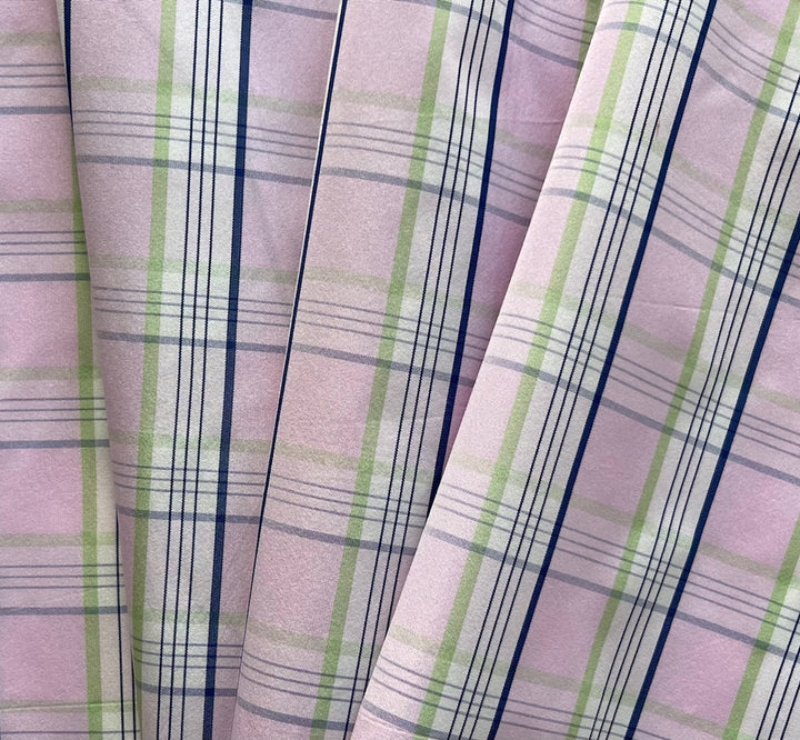 Tropical Summer Plaid Crisp Polyester Taffeta (Made in Italy)