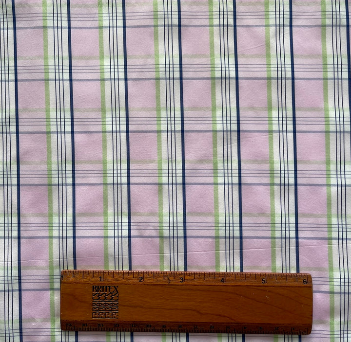 Tropical Summer Plaid Crisp Polyester Taffeta (Made in Italy)