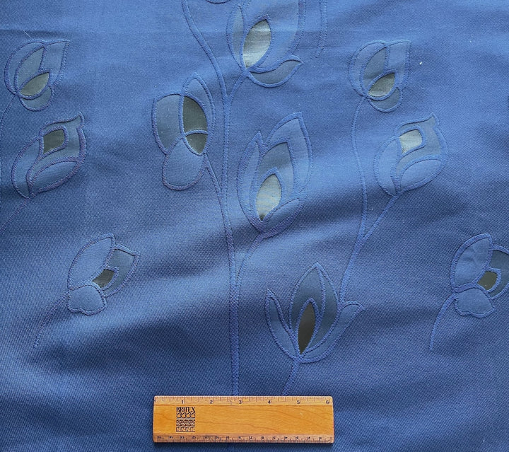 58" Panel - Armani Exquisite Metallic Mesh Flowers Embroidered Polyester & Lurex Blend Brocade (Made in Italy)