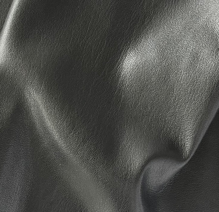 High-End Obsidian Black Stretch Polyester Leatherette (Made in Italy)