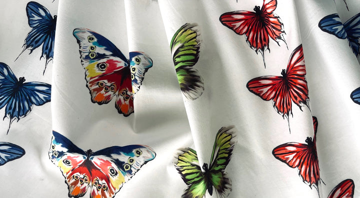 Magic Wings Butterfly Garden Cotton Lawn (Made in Italy)