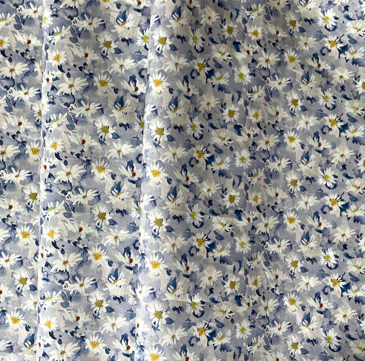 Maisie Daisy Blue Liberty of London Cotton Poplin (Made in Italy)