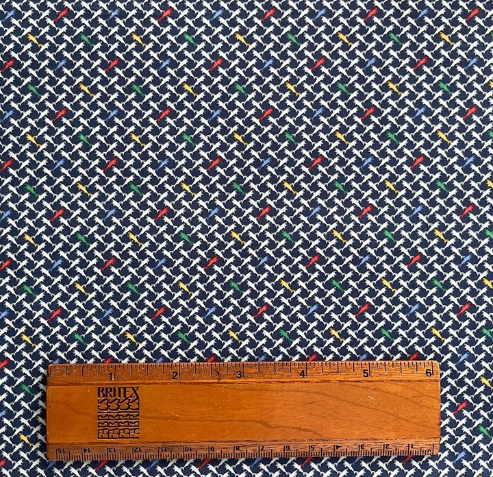 Paul Smith Primary-Colored Sharks Cotton Lawn (Made in Italy)
