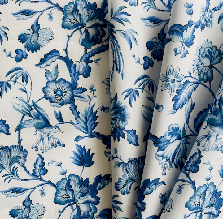 Tree of Life Blue & White Liberty of London Tana Cotton Lawn (Made in Italy)