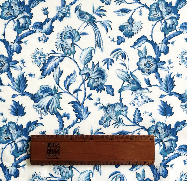 Tree of Life Blue & White Liberty of London Tana Cotton Lawn (Made in Italy)