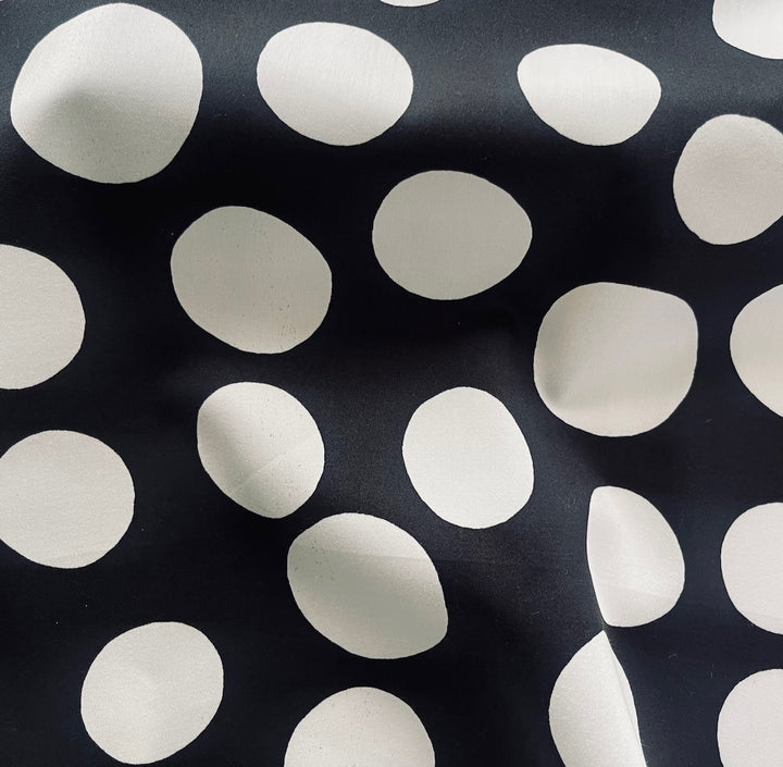 D & G Over-Sized White Dots Cotton Sateen (Made in Italy)