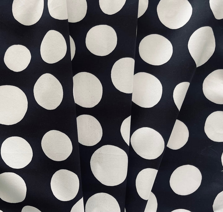 D & G Over-Sized White Dots Cotton Sateen (Made in Italy)