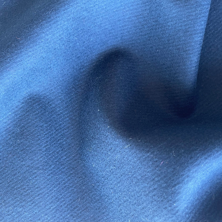 Handsome Navy Blue Wool Melton Twill Coating (Made in Italy)