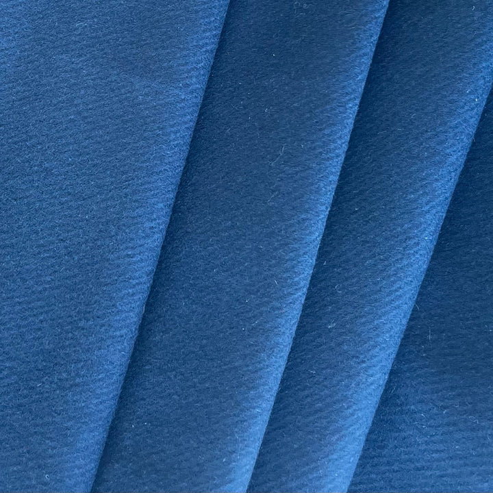 Handsome Navy Blue Wool Melton Twill Coating (Made in Italy)