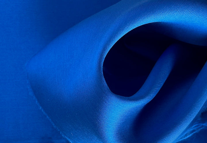 Royal Cobalt Crisp Polyester Mikado Twill