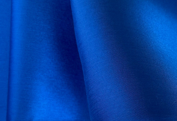 Royal Cobalt Crisp Polyester Mikado Twill