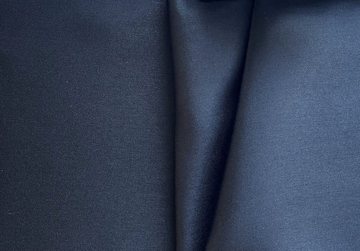 Midnight Black Crisp Polyester Mikado Twill