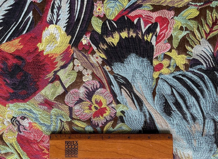 Spirited Avian Paradise Viscose Blend Brocade Tapestry (Made in Turkey)