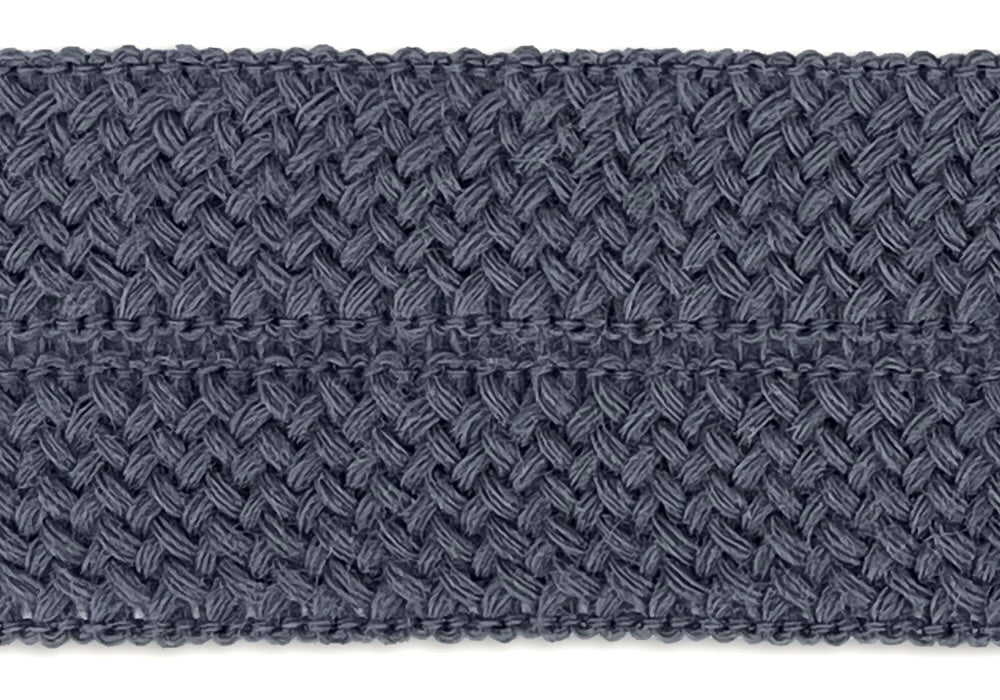 1 1/4" Porpoise Grey Textured Fold-Over Wool Trim (Made in Japan)