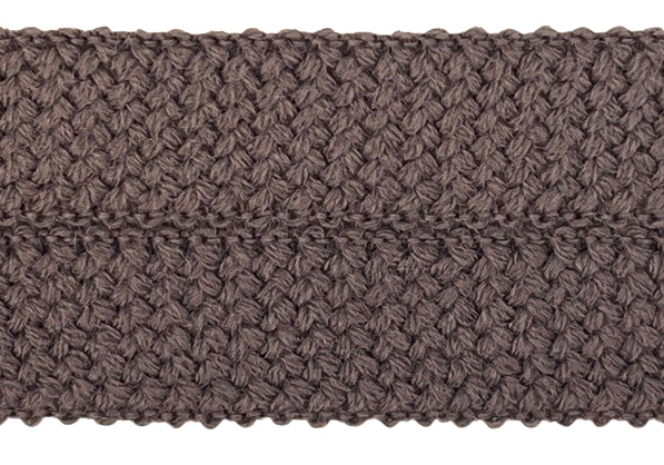 1 1/4" Taupe Textured Fold-Over Wool Trim (Made in Japan)