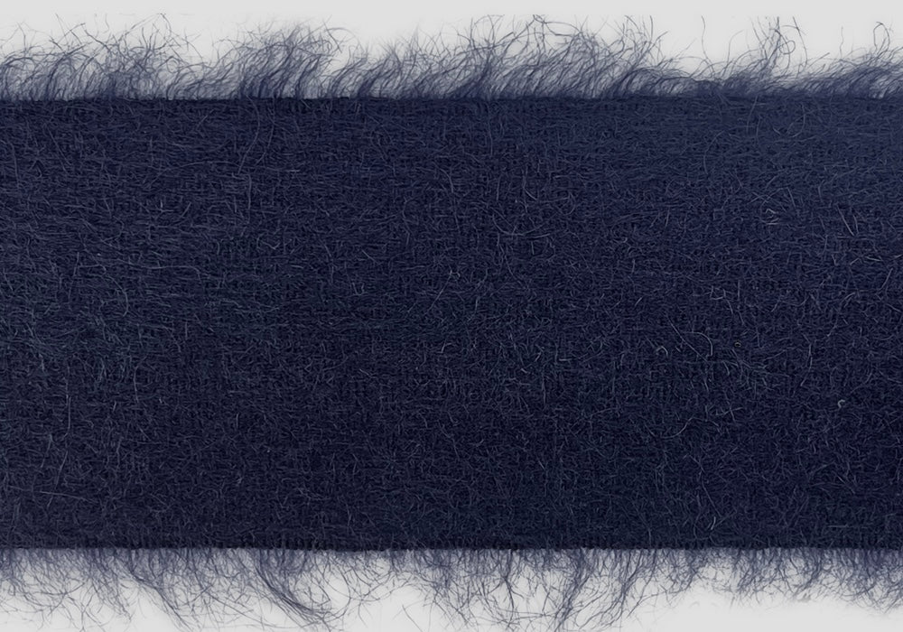 Luxurious Midnight Navy Mohair Blend Trim (Made in Italy)