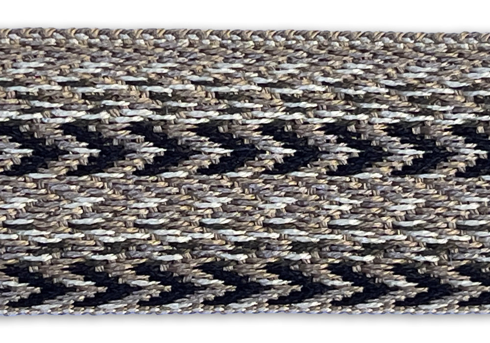 1 1/8" Dull Gold & Coal Arrows Trim (Made in France)