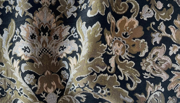Etro Heavier Acanthus & Oak Black Cotton Blend Brocade (Made in Italy)