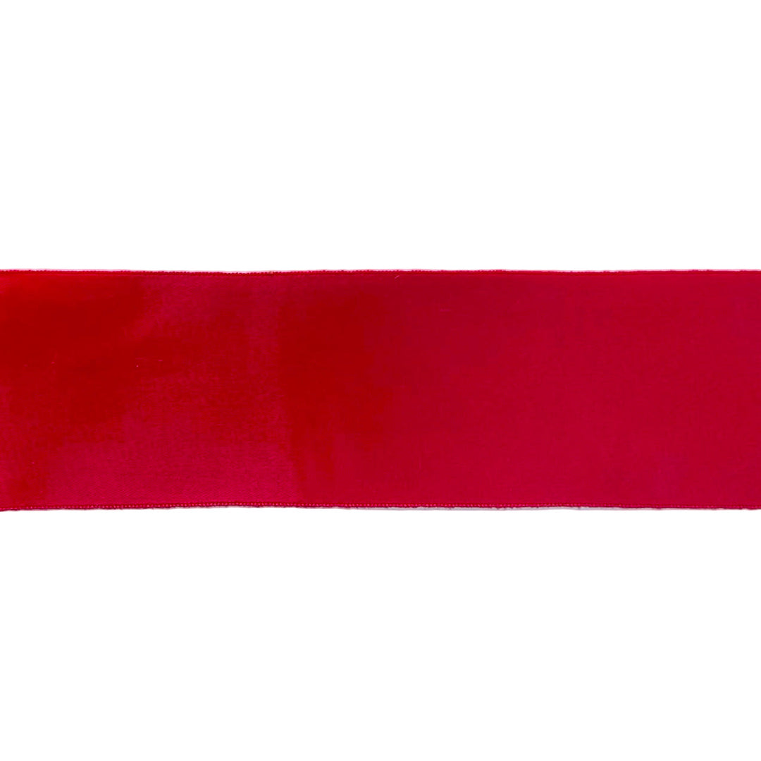 2 1/4" Red Heavier Double-Faced Satin Ribbon (Made in Japan)
