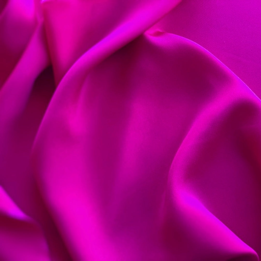Fuchsia Bougainvillea 4-Ply Crepe Back Silk Satin
