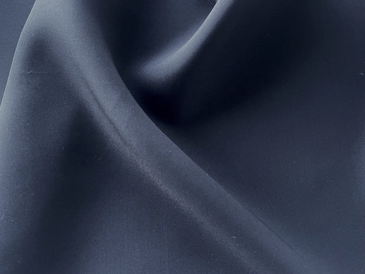 Dull Black Matte Silk Broadcloth (Made in Italy)