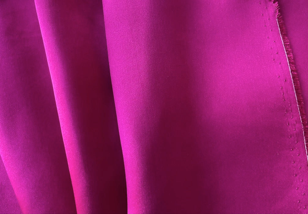 Saturated Tropical Fuchsia Silk Satin Charmeuse (Made in Italy)