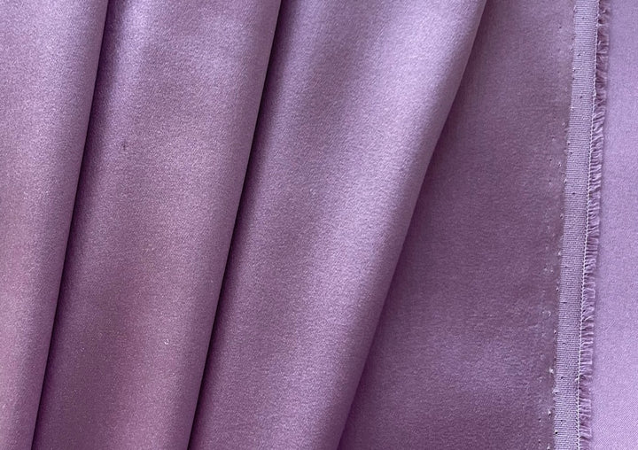 Victorian Mauveine Stretch Silk Satin Charmeuse (Made in Italy)