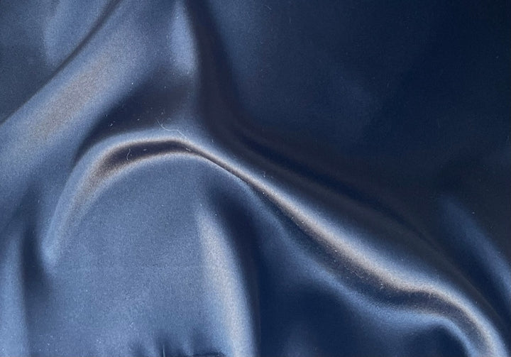 High-End Onyx Stretch Silk Satin Charmeuse (Made in Italy)