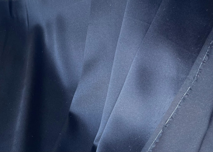 High-End Onyx Stretch Silk Satin Charmeuse (Made in Italy)