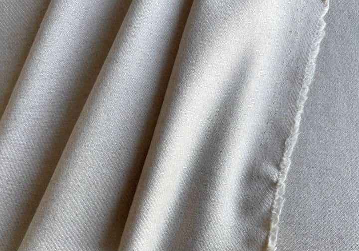 Natural Oatmeal Lightly Brushed Wool Flannel