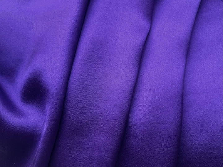 High-End Purple Iris Silk Satin Charmeuse (Made in Italy)