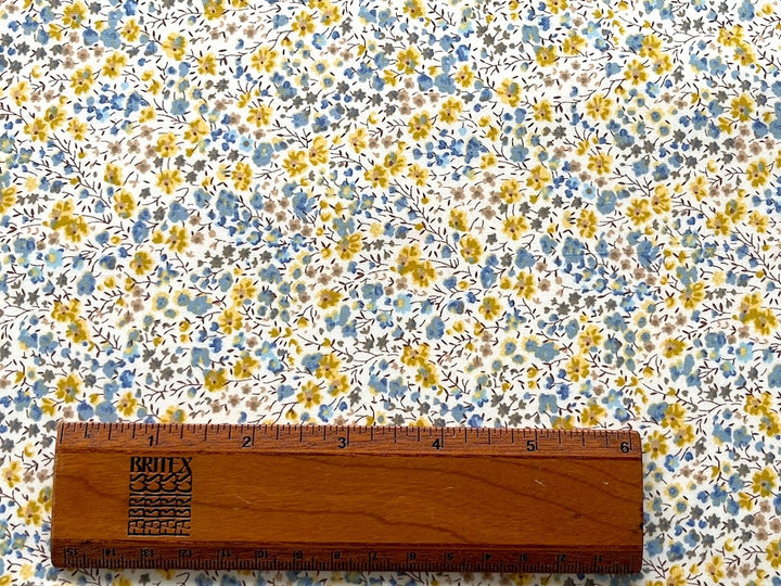 Phoebe Goldenrod & Sky Blue Liberty of London Tana Cotton Lawn (Made in Italy)
